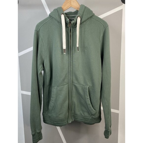 Fat Face Full Zip Fleece Lined Hoodie Men’s M Green Pockets Long Sleeve - Picture 1 of 16